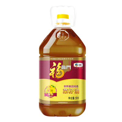 中粮福临门 非转基因 纯香菜籽油5L/桶 风味三级菜籽油 食用油