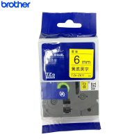 兄弟/Brother 标签机色带原装 黄底黑字 6mm