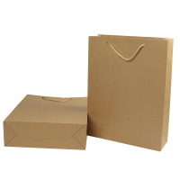 齐心(COMIX) 牛皮纸袋手提袋 纯色服装包装袋 中号40*30*10cm