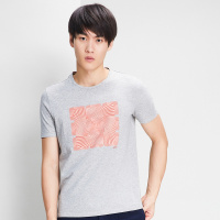 鄂尔多斯ERDOS春夏纯棉圆领短袖印花男式T恤