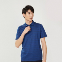 鄂尔多斯 1980春夏丝棉混纺经典条纹百搭透气男式T恤