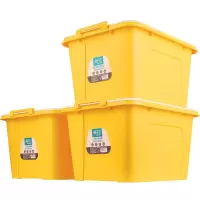 茶花收纳箱中号衣服整理箱子塑料箱衣物棉被玩具内衣储物箱35L 3支装 28103