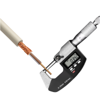 Haile两兆线同轴电缆射频线1芯双屏蔽2M线SYV75-2-2 0.34纯铜单股128高编75欧姆数字信号线100米