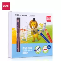 得力文具6596彩色铅笔幼儿园学生美术绘画彩铅儿童用画画笔6色粗杆彩铅