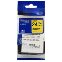兄弟/Brother 标签机色带原装 线缆黄底黑字 24mm