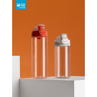 茶花运动水杯男女塑料杯大容量简约清新心造便捷随手水杯密封防漏