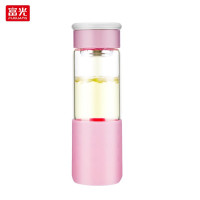 富光FUGUANG单层玻璃杯男女学生水杯玻璃杯隐藏式提手杯G1504-DP-520