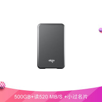 爱国者(aigo)500GB USB 3.1 移动固态硬盘 (PSSD) S7 读速高达520MB/s 轻薄抗