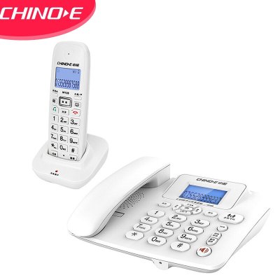 中诺 数字 无绳 电话机 无线 座机 子母机 一拖一 套装内线通话一键拨号免提通话固定电话 W128白色