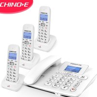 中诺(CHINO-E)无绳电话机 无线座机 子母机内线通话 一键拨号 免提通话 W128一拖三 白色