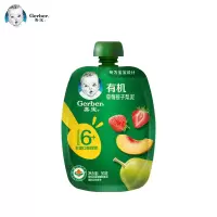 嘉宝有机草莓桃子梨泥 宝宝零食果泥婴幼儿辅食泥 果泥吸吸袋90g 6月龄起