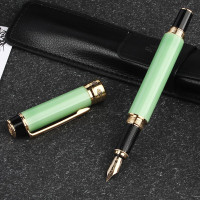 英雄（HERO）钢笔龙泉青瓷12K金笔尖 釉色青碧笔墨组合套装8103 青绿
