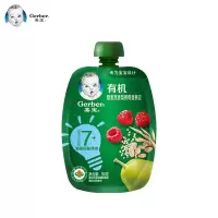 嘉宝有机藜麦燕麦梨树莓香蕉泥 宝宝零食果泥婴幼儿辅食泥 果泥吸吸袋90g 7月龄起