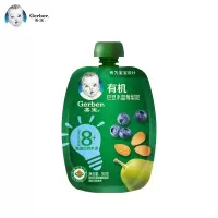 嘉宝有机巴旦木蓝莓梨泥 宝宝零食果泥婴幼儿辅食泥 果泥吸吸袋90g 8月龄起