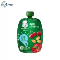 嘉宝有机巴旦木樱桃苹果泥 宝宝零食果泥婴幼儿辅食泥 果泥吸吸袋90g 8月龄起