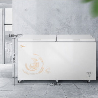 美的521升 商用大容积卧式单温大冰柜 冷藏冷冻转换冷柜 单箱变温冷柜 BD/BC-521DKM(E)