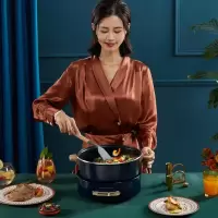 荣事达(Royalstar)电火锅国潮火锅多功能电煮电炖电热锅家用多用途5L大容量煎烤电炒锅分体不粘锅RHG-