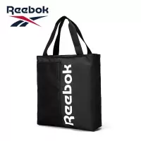 锐步Reebok简约时尚托特购物包 潮流单肩包男女纯色撞色轻便大容量RB112020-BT黑色 黑色