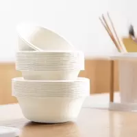 一次性纸碗直径15.5cm户外烧烤野炊用品500ml汤碗可降解