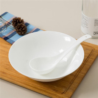 大号纯白陶瓷骨瓷碗餐具(含汤勺)