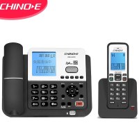中诺 录音 电话机 无线 座机 无绳 子母机 内置8G卡 子机主机同步录音 固定 电话 GW01黑色 一拖一