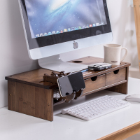 雅欧达 鳄鱼双抽屉款 电脑显示器增高架(计价单位:个)胡桃木色 胡桃木色(HD)