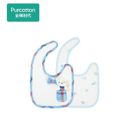 全棉时代 口水兜婴儿口水巾小宝宝吃饭围兜辅食防脏围嘴围脖式 米白+漫天飞舞