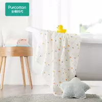 全棉时代 PurCotton 婴儿儿童6层水洗绗缝小鸭子纱布宝宝浴巾 95*95cm 1件装
