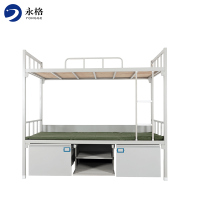 永格钢制部队专用铁床双层床学校宿舍学生公寓床铁艺双人拼接床加厚上下铺铁床