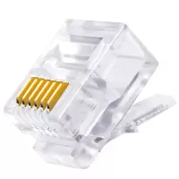 中云智创 6芯电话水晶头 6P6C电话语音水晶头RJ12水晶头50U镀金 100个/包（HD）