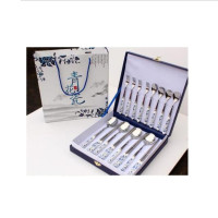 罗曼达LMD-QHC-012青花瓷不锈钢餐具十六件套(带手提袋)
