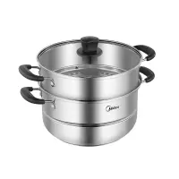 美的 不锈钢蒸锅 ZG26Z01 双层不锈钢复底锅 26cm(单位:个)
