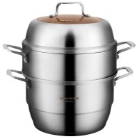 金钥匙（GOLDEN KEY）304不锈钢 皇室御厨复底多用蒸锅30cm电磁炉通用GK-30U4F（HD）