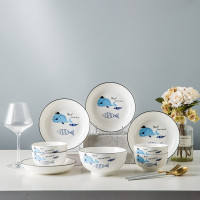 菲米FM-TC2012快乐鱼生陶瓷餐具套装 9件套(HD)