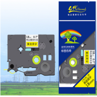 标签机色带 5盘装-18mm黄底黑字