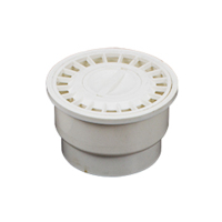 PVC地漏内插简易地漏 阳台地漏 防臭 侧圆方全塑地漏110mm圆形 5个