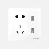 中科电工(SECKET)XD2二三极插座带USB 白