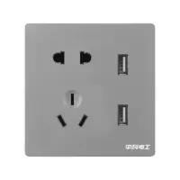 中科电工(SECKET)XD2二三极插座带USB 灰