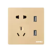 中科电工(SECKET)XD2二三极插座带USB 金