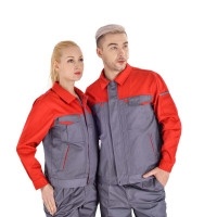 斯卡地尔(Scotoria)长袖 工作服上衣S红灰拼色