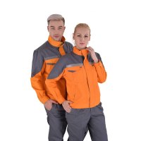 斯卡地尔(Scotoria)长袖 工作服上衣2XL桔灰拼色