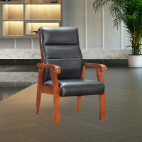 优百丽 SH-250 橡胶木椅 办公家具 办公椅 皮艺老板椅 实木四脚椅 电脑椅会议椅 皮料色彩可定制