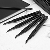 金属外壳小号美工刀-自动锁铝合金裁纸刀-办公用品