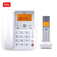 TCL 无绳电话机 无线座机 子母机 办公家用 中文菜单 免提 大按键 D61套装一拖一(雅致白)