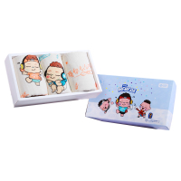 洁丽雅 么么哒童巾3条装 DX0664 婴儿宝宝洗脸柔软吸水手巾（单位：盒）