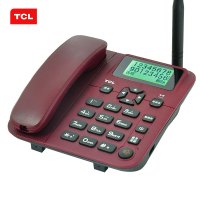 TCL 插卡电话机 移动固话 家用办公座机 插移动手机卡 大音量 中文语音报号 GF100畅联版(枣红色)