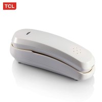 TCL来电显示电话机时尚办公酒店挂壁式固定座机电话提座式壁挂屏幕翻转 HA868(9A)P/T有绳话机 米白