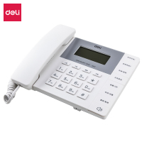 得力(deli) 电话机 13567 免电池固定电话机/大按键 白色(单个装)