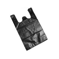 三清 75cm*140cm 超大号加厚黑色环卫物业特大垃圾袋 背心手提式塑料袋 黑色 50个/扎