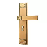 卡贝 门锁室内卧室房间门锁实木门锁把手静音锁 中式通用50面板锁 黄古铜CX50-5531-3